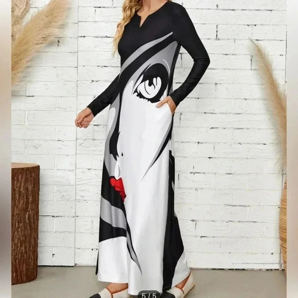 Notched Neck Figure Graphic Dress size XL12 - Picture 7 of 13